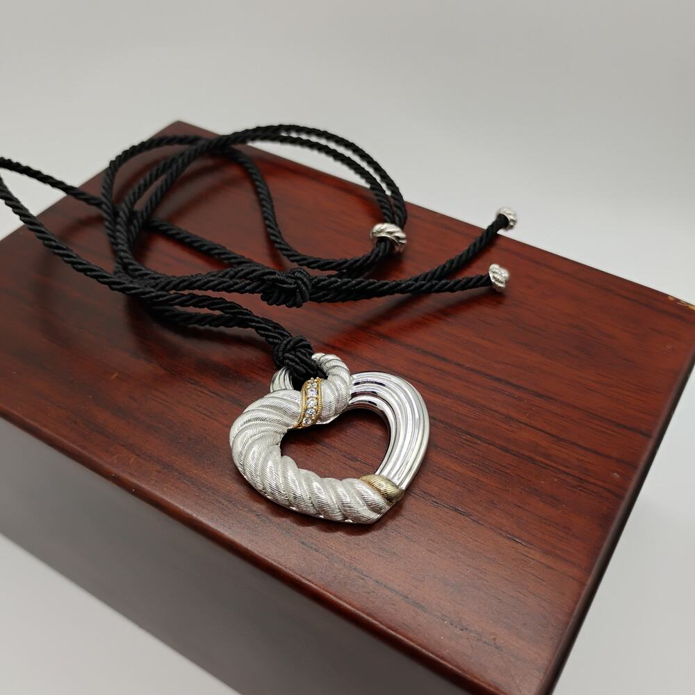 Judith Ripka Two-Tone Sterling Heart Pendant